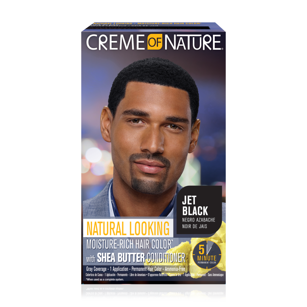 Creme of Nature Natural Looking Moisture-Rich Liquid Hair Color with Shea Butter Conditioner For Men Jet Black