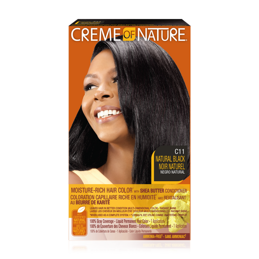 Creme of Nature Moisture-Rich Hair Color with Shea Butter Conditioner Natural Black C11