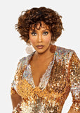 Vivica A Fox Pure Stretch Cap 100% Premium Human Hair "8 Inch" layered semi wet style Wig- H218-V