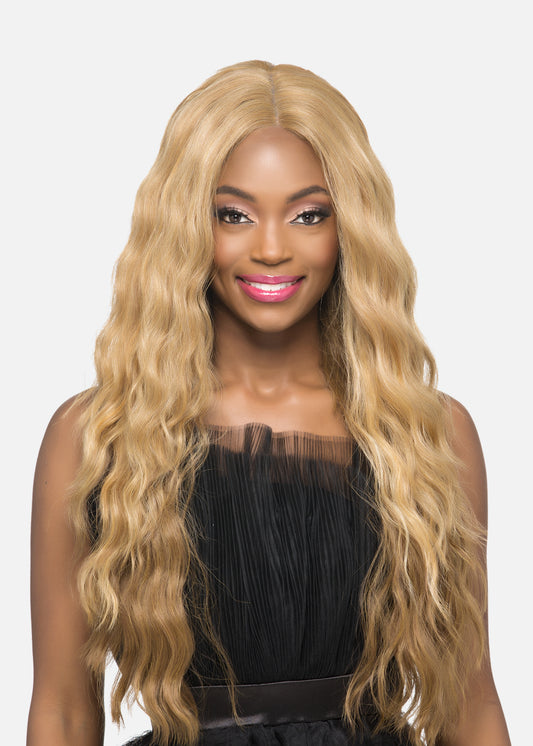 Vivica A Fox Pure Stretch Cap Synthetic Long "27 inch" Invisible Part Wig- HALLIE
