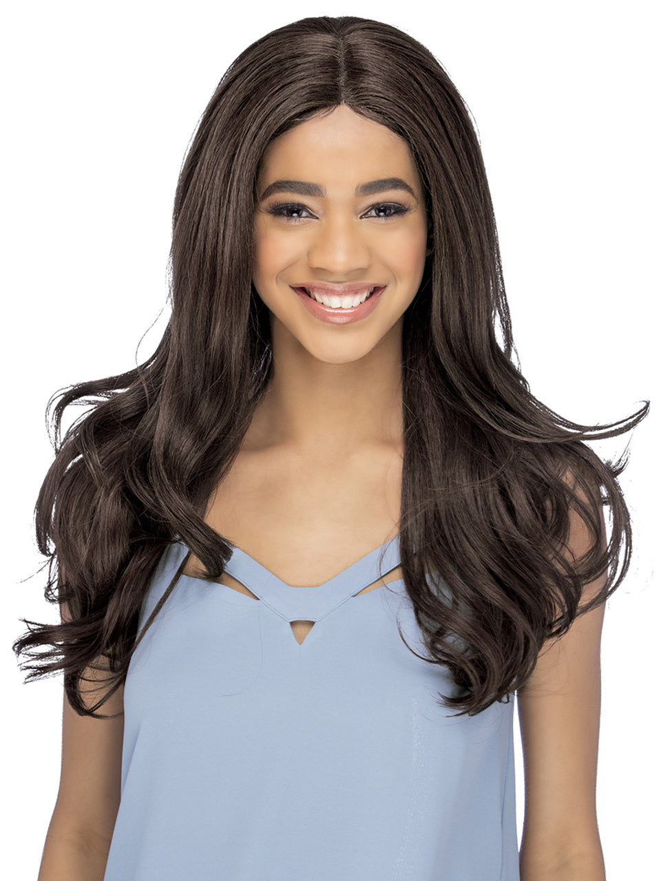 Vivica A Fox Pure Stretch Cap Synthetic "25 inch" Layered wavy Lacefront  Wig-LENORA