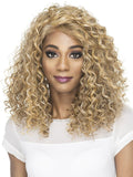 Vivica A Fox Pure Stretch Cap Synthetic Long "16 inch" Curly Swiss Lacefront Wig-LACE WIG