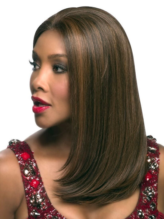 Vivica A Fox Pure Stretch Cap Synthetic "17 inch" Long Lacefront Wig-BRIE V AURORA V LACE WIG