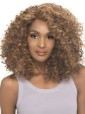 Vivica A Fox Pure Stretch Cap Synthetic Long "15 inch" Curly Lacefront Wig- DOMINIQUE