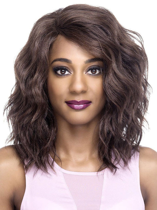 Vivica A Fox Pure Stretch Cap Synthetic "15 inch" layered body wave with Razor cut Invisible part  Wig-FAB