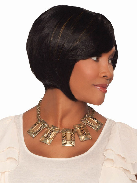 Vivica A Fox Pure Stretch Cap Synthetic  Bob Style Short  Wig-FANCY