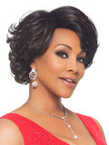 Vivica A Fox Pure Stretch Cap Synthetic Short Romance curls Lacefront  Wig- MOCHA