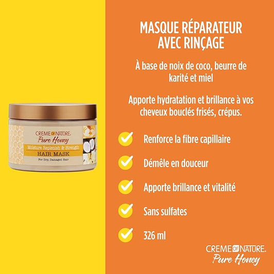 Creme of Nature Pure Honey Moisture Replenish & Strength Hair Mask 11.5oz