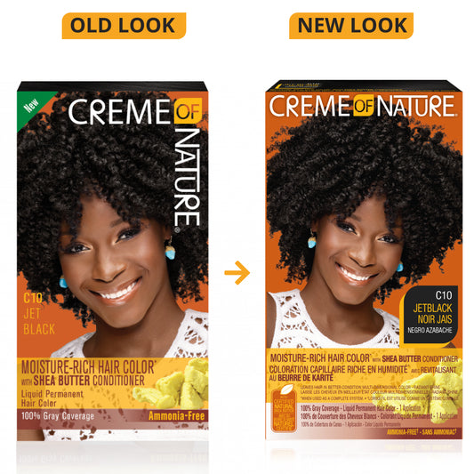 Creme of Nature Moisture-Rich Hair Color with Shea Butter Conditioner C10 Jet Black