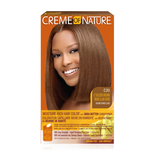 Creme of Nature Moisture-Rich Hair Color with Shea Butter Conditioner Light Golden Brown C20