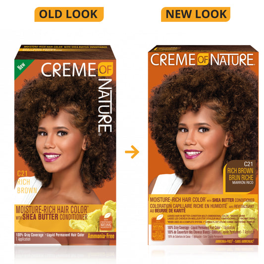 Creme of Nature Moisture-Rich Hair Color with Shea Butter Conditioner Rich Brown C21