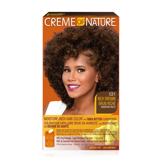 Creme of Nature Moisture-Rich Hair Color with Shea Butter Conditioner Rich Brown C21