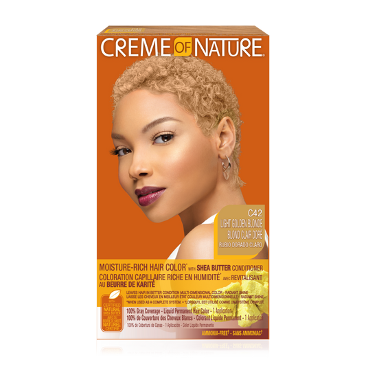 Creme of Nature Moisture-Rich Hair Color with Shea Butter Conditioner Light Golden Blonde C42