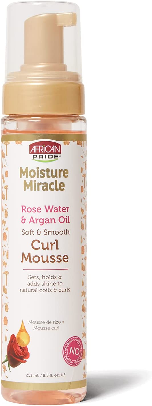 African Pride Rose Water & Argan Oil Curl Mousse 251ml/8.5ml