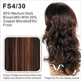 Vivica A Fox Pure Stretch Cap Synthetic "21" layered body curl with a swept bang and invisible side partLong  Wig-AUSSIE