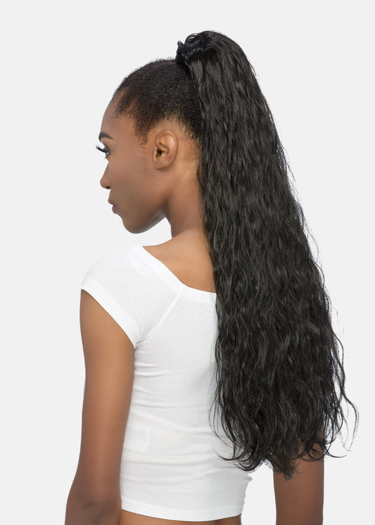 Vivica Fox Brazilian Human Hair Blend Sassy & Classy Draw String Ponytail JAYMA