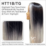 Vivica A. Fox New Futura Fiber, 30 Inch Layered Straight Style Invisible Side Part Wigs, Natural Baby Swiss Lace Front Wig