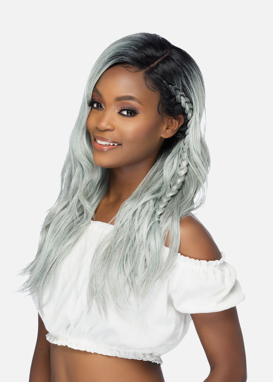 Vivica A Fox  Layered Body Wave Cornrow Braided Synthetic Lace Front Wig With Invisible Side Part-  SLOANE