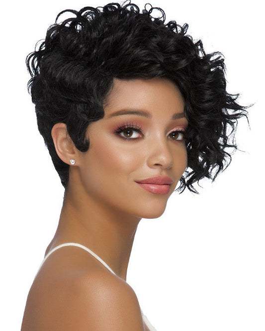 Vivica A Fox  Pure Stretch Cap Synthetic  Short side Curly Wig - NALO