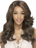 Vivica A Fox Pure Stretch Cap Synthetic "21" layered body curl with a swept bang and invisible side partLong  Wig-AUSSIE