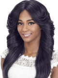 Vivica A Fox Pure Stretch Cap Synthetic  Long  "24 inch" Wavy Lacefront  Wig-  DIAMOND