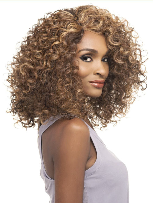 Vivica A Fox Pure Stretch Cap Synthetic  Long  "15 inch" Curly Lacefront  Wig- DOMINIQUE