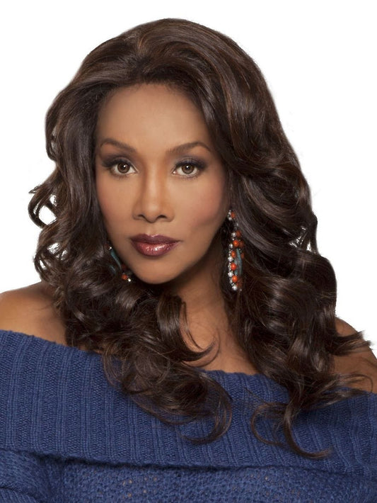 Vivica A Fox Pure Stretch Cap   "20 inch" Curly  Lacefront Wig JESSIE -V