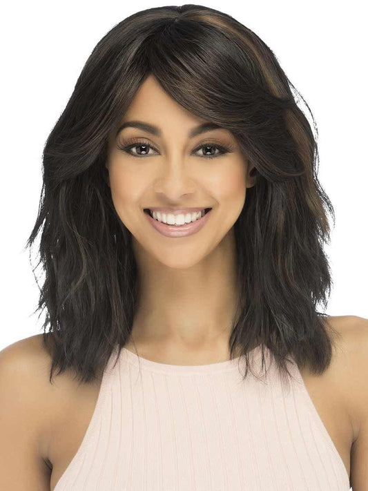 Vivica A Fox Pure Stretch Cap Synthetic "14 inch" Mid Layered Shaggy  Wig-PERSIAN