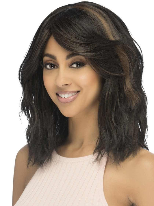 Vivica A Fox Pure Stretch Cap Synthetic "14 inch" Mid Layered Shaggy  Wig-PERSIAN